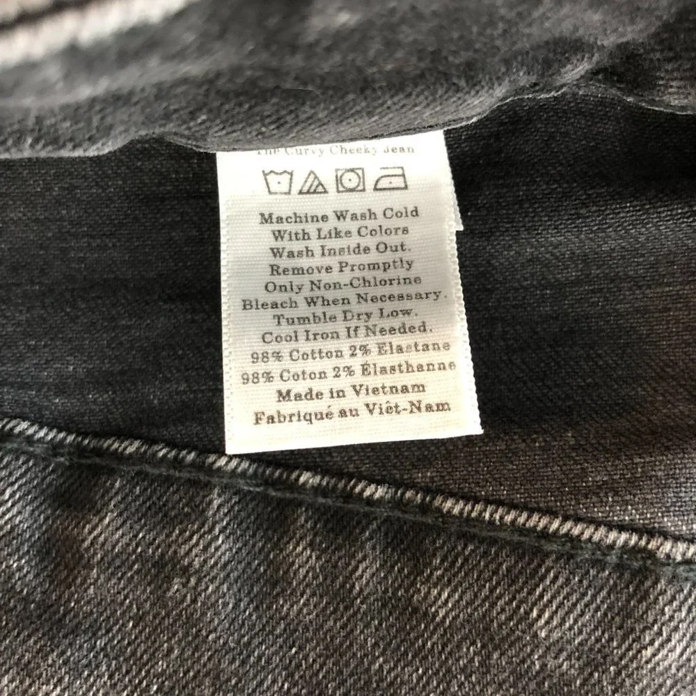 Everlane The Curvy Cheeky Straight Jean Stretch Washed Black Size 34 - Picture 10 of 10